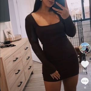 Zara NWT mini dress in chocolate brown small